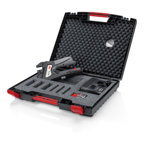 KNIPEX 97 43 E eCrimp Elektromechanische Crimp-Systemzange für auswechselbare Crimpeinsätze 270 mm