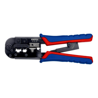 KNIPEX 97 51 10 Crimpzange für Westernstecker mit Mehrkomponenten-Hüllen brüniert 190 mm
