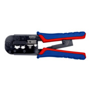 KNIPEX 97 51 10 Crimpzange für Westernstecker mit Mehrkomponenten-Hüllen brüniert 190 mm