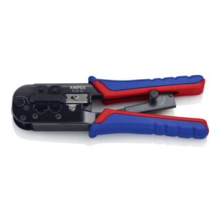 KNIPEX 97 51 10 SB Crimpzange für Westernstecker mit Mehrkomponenten-Hüllen brüniert 190 mm