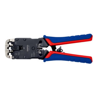 KNIPEX 97 51 12 Crimpzange für Westernstecker mit Mehrkomponenten-Hüllen brüniert 200 mm