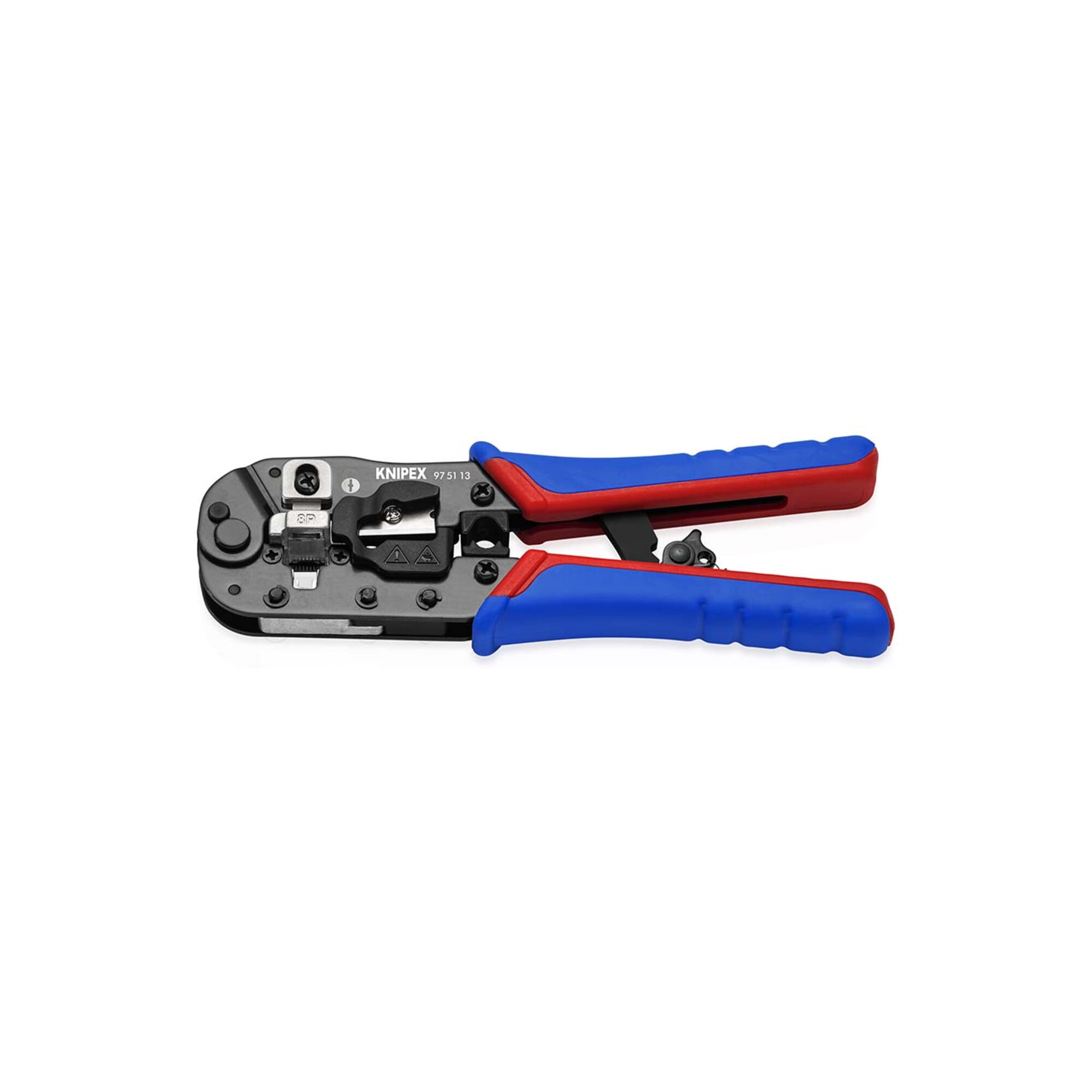 KNIPEX 97 51 13 Crimpzange für RJ45-Westernstecker mit Mehrkomponenten-Hüllen brüniert 190 mm