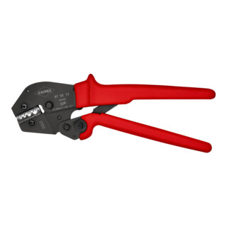 KNIPEX 97 52 13 Crimpzange auch für Zweihandbedienung mit rutschhemmenden Kunststoff-Hüllen brüniert 250 mm
