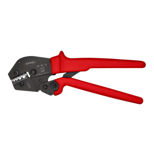 KNIPEX 97 52 13 Crimpzange auch für Zweihandbedienung mit rutschhemmenden Kunststoff-Hüllen brüniert 250 mm