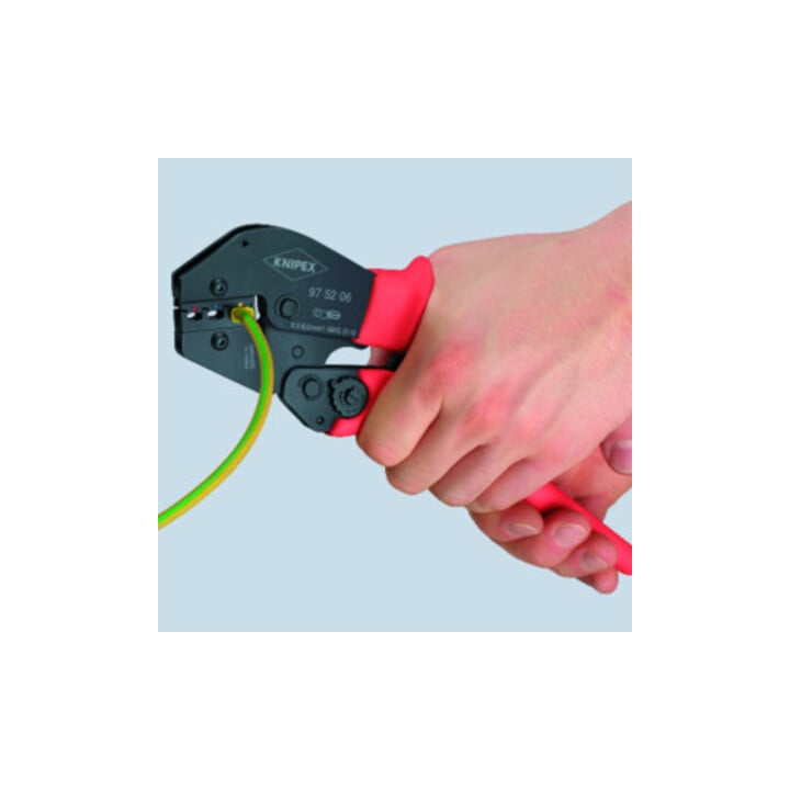 KNIPEX 97 52 13 SB Crimpzange auch für Zweihandbedienung mit rutschhemmenden Kunststoff-Hüllen brüniert 250 mm