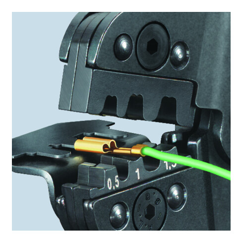 KNIPEX 97 52 14 Crimpzange kurze Bauform mit Mehrkomponenten-Hüllen brüniert 195 mm