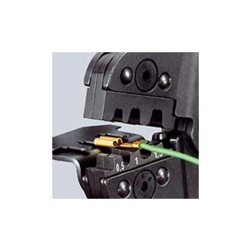 KNIPEX 97 52 14 Crimpzange kurze Bauform mit Mehrkomponenten-Hüllen brüniert 195 mm