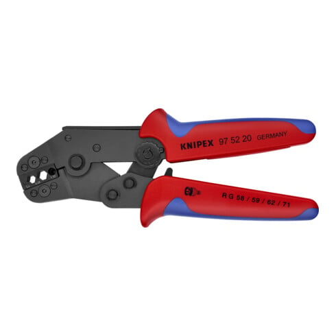 KNIPEX 97 52 20 Krimptang korte uitvoering gebruineerd 195 mm