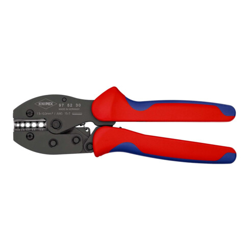 KNIPEX 97 52 30 PreciForce® Crimpzange mit Mehrkomponenten-Hüllen brüniert 220 mm