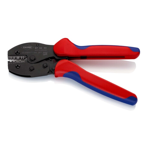 KNIPEX 97 52 33 PreciForce® Crimpzange mit Mehrkomponenten-Hüllen brüniert 220 mm