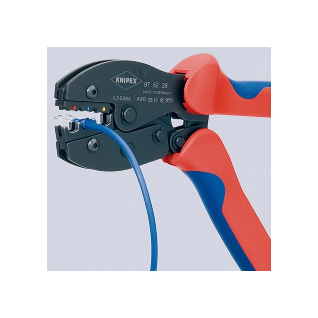 KNIPEX 97 52 36 PreciForce® Crimpzange mit Mehrkomponenten-Hüllen brüniert 220 mm