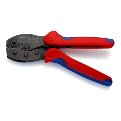 KNIPEX 97 52 38 PreciForce® Crimpzange mit Mehrkomponenten-Hüllen brüniert 220 mm