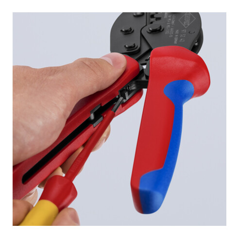 KNIPEX 97 52 42 PreciForce® Crimpzange für MC4®-/MC4® EVO 2-Steckverbinder mit Mehrkomponenten-Hüllen brüniert 220 mm