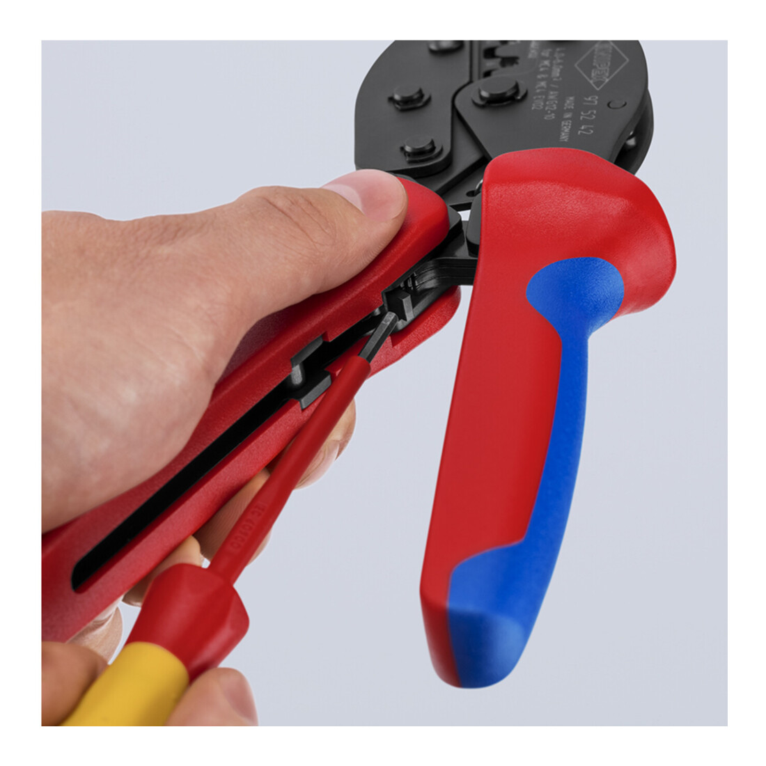 KNIPEX 97 52 42 PreciForce® Crimpzange für MC4®-/MC4® EVO 2-Steckverbinder mit Mehrkomponenten-Hüllen brüniert 220 mm