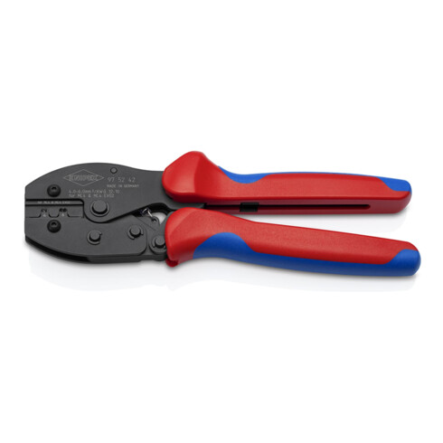 KNIPEX 97 52 42 SB PreciForce® Crimpzange für MC4®-/MC4® EVO 2-Steckverbinder mit rutschhemmenden Kunststoff-Hüllen brüniert 220 mm