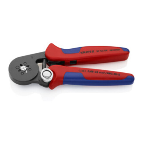 KNIPEX 97 53 04 SB Selbsteinstellende Crimpzange für Aderendhülsen mit Seiteneinführung mit Mehrkomponenten-Hüllen brüniert 180 mm