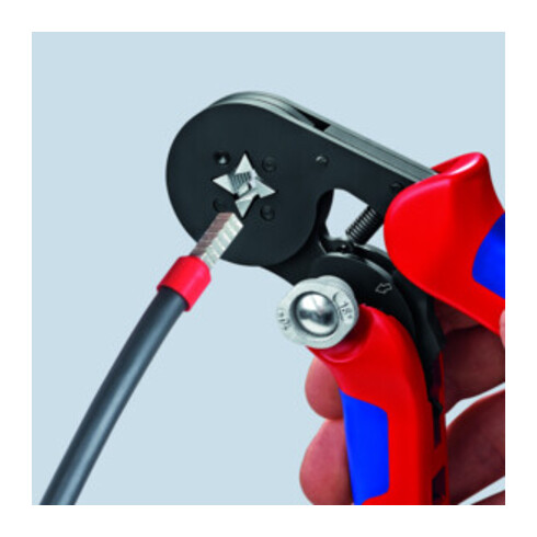 KNIPEX 97 53 04 SB Selbsteinstellende Crimpzange für Aderendhülsen mit Seiteneinführung mit Mehrkomponenten-Hüllen brüniert 180 mm