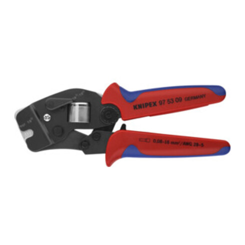 KNIPEX 97 53 09 SB Selbsteinstellende Crimpzange für Aderendhülsen mit Fronteinführung mit Mehrkomponenten-Hüllen brüniert 190 mm