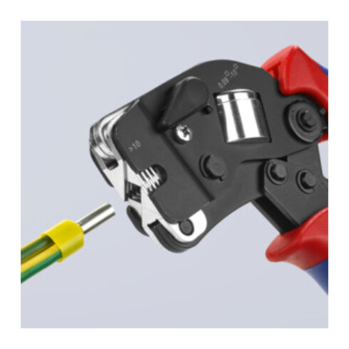 KNIPEX 97 53 09 SB Selbsteinstellende Crimpzange für Aderendhülsen mit Fronteinführung mit Mehrkomponenten-Hüllen brüniert 190 mm