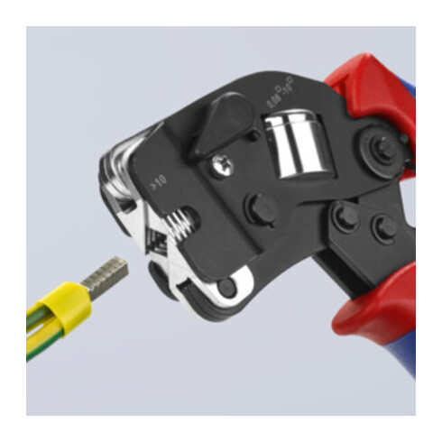 KNIPEX 97 53 09 SB Selbsteinstellende Crimpzange für Aderendhülsen mit Fronteinführung mit Mehrkomponenten-Hüllen brüniert 190 mm