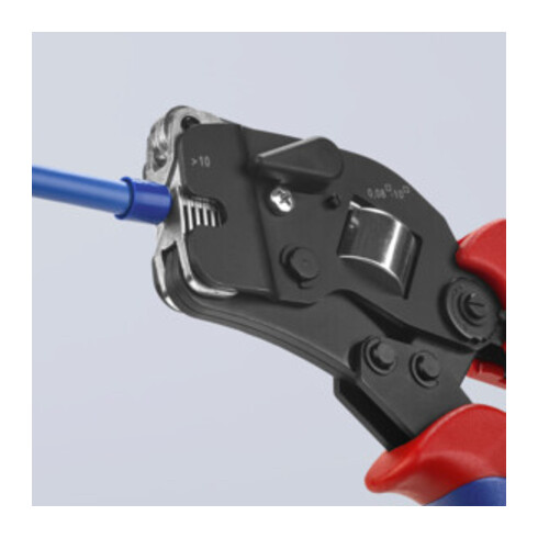 KNIPEX 97 53 09 SB Selbsteinstellende Crimpzange für Aderendhülsen mit Fronteinführung mit Mehrkomponenten-Hüllen brüniert 190 mm