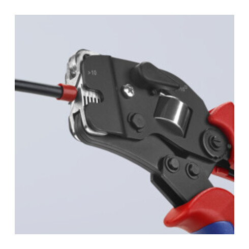 KNIPEX 97 53 09 SB Selbsteinstellende Crimpzange für Aderendhülsen mit Fronteinführung mit Mehrkomponenten-Hüllen brüniert 190 mm