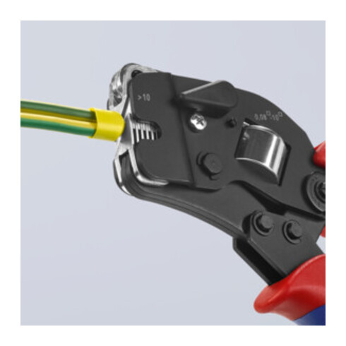 KNIPEX 97 53 09 SB Selbsteinstellende Crimpzange für Aderendhülsen mit Fronteinführung mit Mehrkomponenten-Hüllen brüniert 190 mm