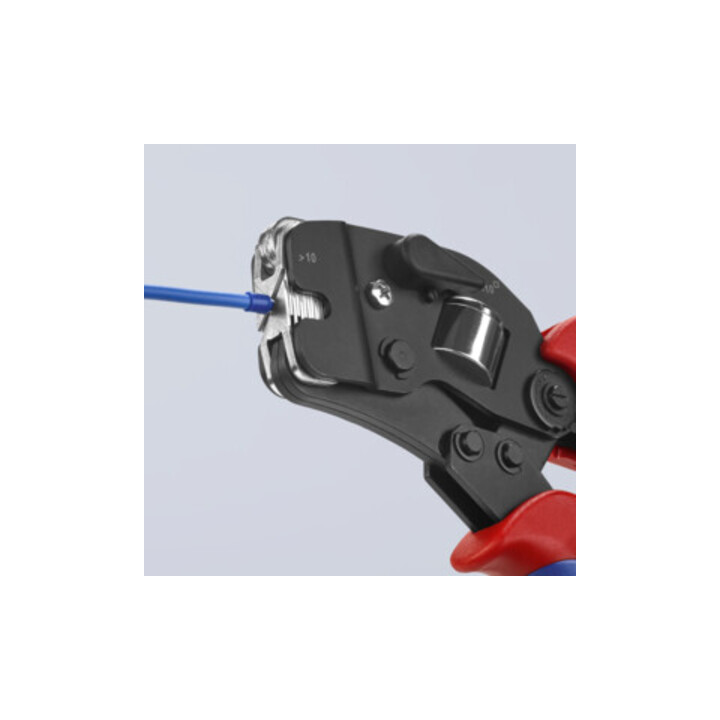 KNIPEX 97 53 09 SB Selbsteinstellende Crimpzange für Aderendhülsen mit Fronteinführung mit Mehrkomponenten-Hüllen brüniert 190 mm