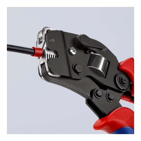 KNIPEX 97 53 09 Selbsteinstellende Crimpzange für Aderendhülsen mit Fronteinführung mit Mehrkomponenten-Hüllen brüniert 190 mm