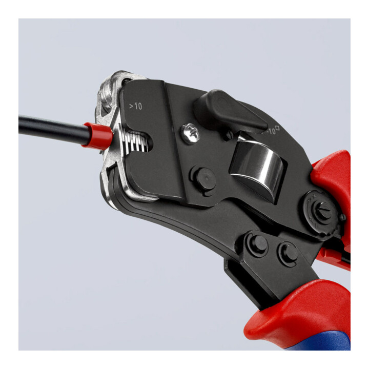KNIPEX 97 53 09 Selbsteinstellende Crimpzange für Aderendhülsen mit Fronteinführung mit Mehrkomponenten-Hüllen brüniert 190 mm