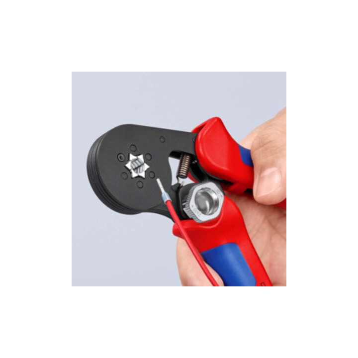 KNIPEX 97 53 14 SB Selbsteinstellende Crimpzange für Aderendhülsen mit Seiteneinführung mit Mehrkomponenten-Hüllen brüniert 180 mm