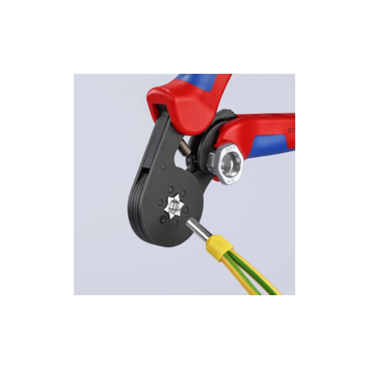 KNIPEX 97 53 14 SB Selbsteinstellende Crimpzange für Aderendhülsen mit Seiteneinführung mit Mehrkomponenten-Hüllen brüniert 180 mm