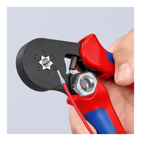 KNIPEX 97 53 14 Selbsteinstellende Crimpzange für Aderendhülsen mit Seiteneinführung mit Mehrkomponenten-Hüllen brüniert 180 mm