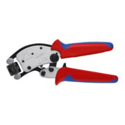 KNIPEX 97 53 19 Twistor® T Selbsteinstellende Crimpzange für Aderendhülsen mit drehbarem Crimpkopf mit Mehrkomponenten-Hüllen verchromt 200 mm