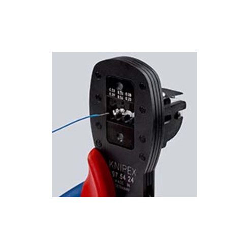 KNIPEX 97 54 24 Crimpzange für Miniaturstecker Parallelcrimp mit Mehrkomponenten-Hüllen brüniert 190 mm