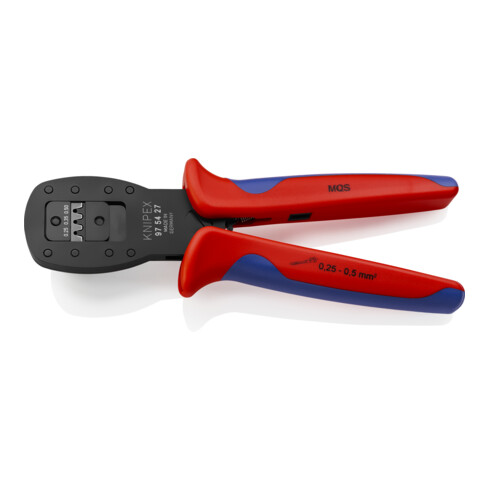 KNIPEX 97 54 27 Krimptang voor miniatuurstekkers Parallelkrimp voor MQS-stekkers zonder enkelvoudige draadafdichting (Seal) gebruineerd 190 mm