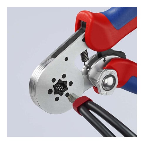KNIPEX 97 55 14 SB Selbsteinstellende Crimpzange für Aderendhülsen mit Seiteneinführung mit Mehrkomponenten-Hüllen verchromt 180 mm