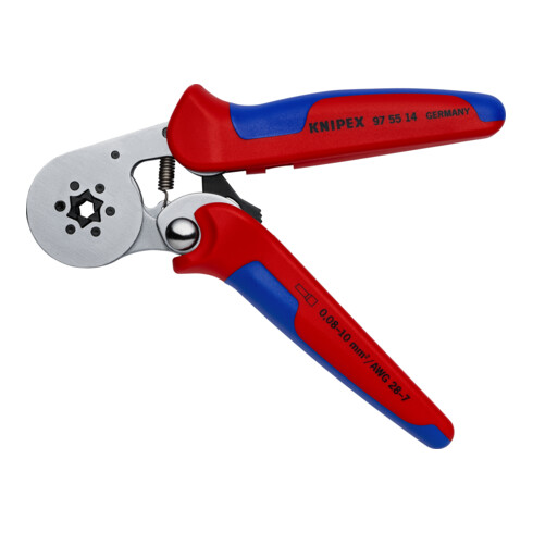 KNIPEX 97 55 14 Zelfinstellende krimptang voor adereindhulzen met zij-ingang met meer-component-hulzen verchroomd 180 mm