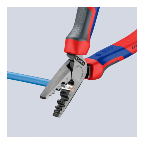 KNIPEX 97 72 180 Crimpzange für Aderendhülsen mit Comfort-Griffen 180 mm