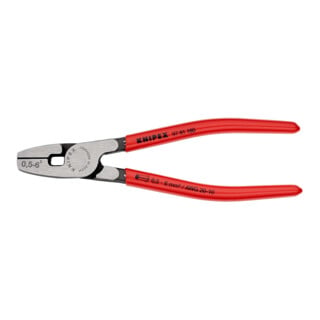 KNIPEX 97 81 180 Crimpzange für Aderendhülsen mit Fronteinführung mit Kunststoff überzogen 180 mm