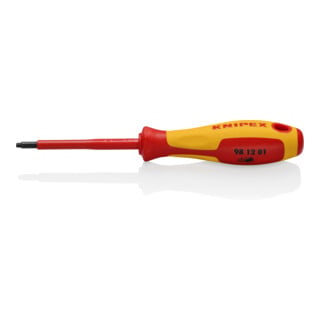 KNIPEX 98 12 01 Schraubendreher für Robertsonschrauben R1 isoliert mit Mehrkomponenten-Hüllen, VDE-geprüft brüniert 185 mm