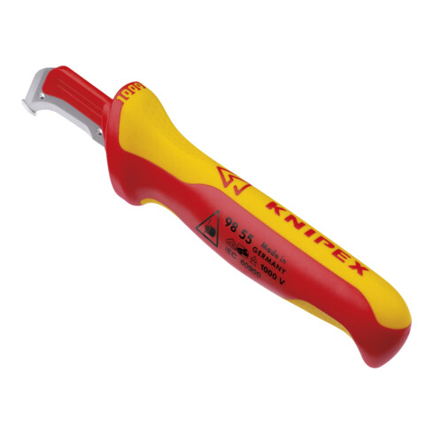 KNIPEX 98 55 Abmantelungsmesser mit Gleitschuh VDE 180 mm