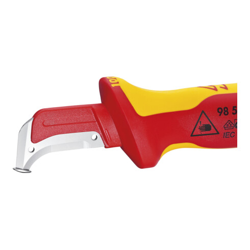 KNIPEX 98 55 Abmantelungsmesser mit Gleitschuh VDE 180 mm