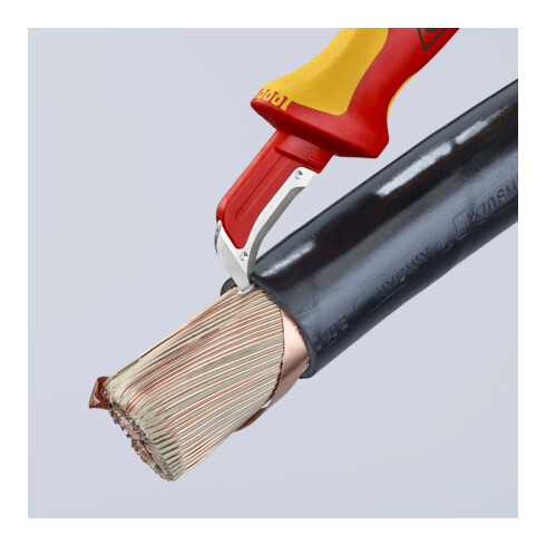 KNIPEX 98 55 Abmantelungsmesser mit Gleitschuh VDE 180 mm