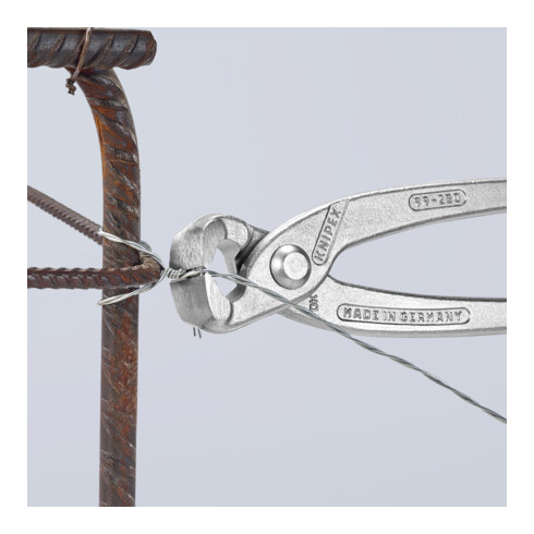 KNIPEX 99 04 280 Monierzange (Rabitz- oder Flechterzange) glanzverzinkt 280 mm