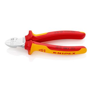 Knipex Abisolier-Seitenschneider verchromt Griffe mit Mehrkomponenten-Hüllen 160mm VDE-geprüft