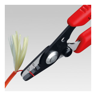 Knipex Abisolierzange für Glasfaserkabel brüniert mit Kunststoff-Griffhüllen 130 mm