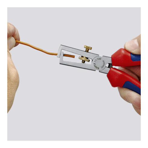 Knipex Abisolierzange schwarz atramentiert mit Kunststoff überzogen 160mm
