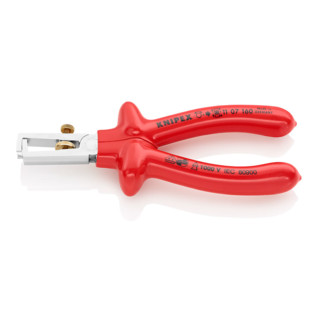 Knipex Abisolierzange verchromt tauchisoliert VDE-geprüft mit Öffnungsfedern 160mm