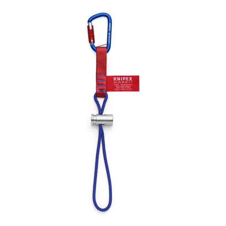 KNIPEX Adapterschlaufen met vaste materiaal-karabijnhaak voor valbeveiliging gereedschap 186 mm